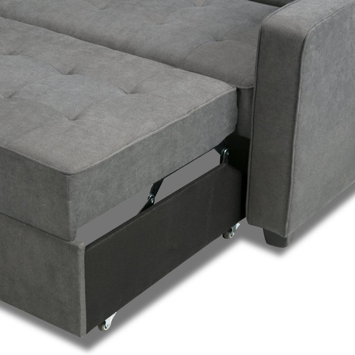 Corey Velvet Futon - Grey