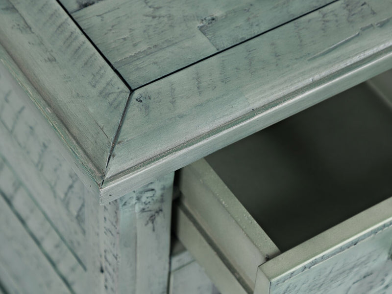 Rocco Blue Chairside Table with USB