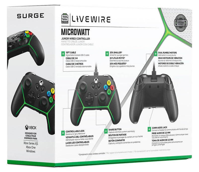 Surge Livewire Microwatt Junior Wired Controller for Xbox Series X