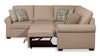 Haven 2-Piece Right-Facing Chenille Sectional with Sleeper Sofa - Taupe