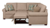 Scott Living Haven 2-Piece Right-Facing Chenille Fabric Sleeper Sectional - Taupe 