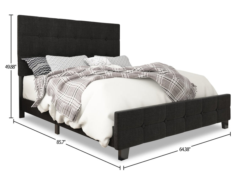 Page Queen Bed - Charcoal
