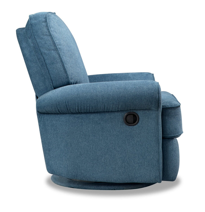 Bevin Chenille Swivel Glider Recliner - Blue