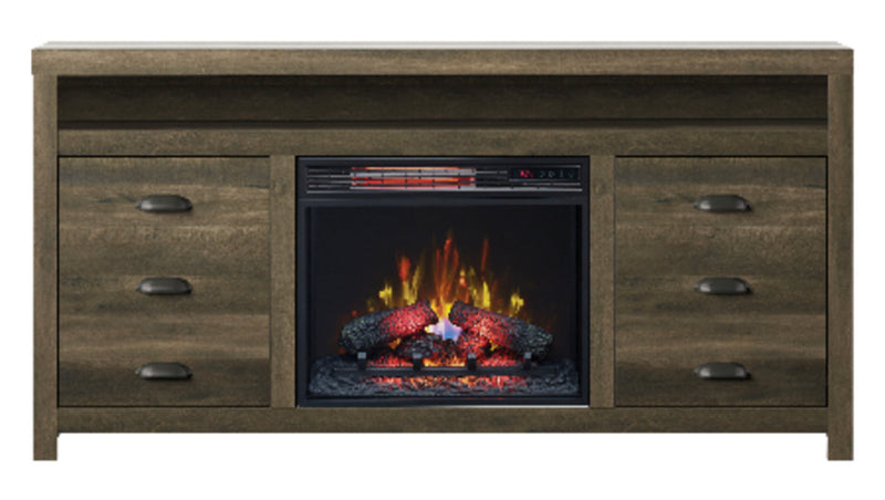 Haven 64\" TV Stand with Log Firebox