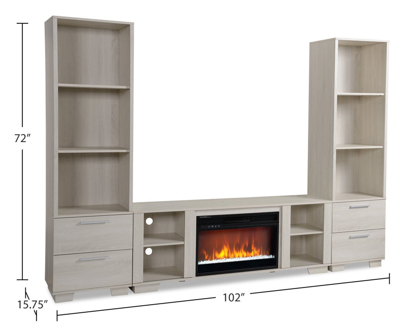 Antoni 3-Piece Entertainment Centre with 65” TV Opening - White
