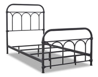 Nora Metal Bed with Headboard & Frame for Kids, Black - Twin Size 