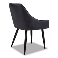 Eliot Dining Chair with Vegan-Leather Fabric, Metal - Black 