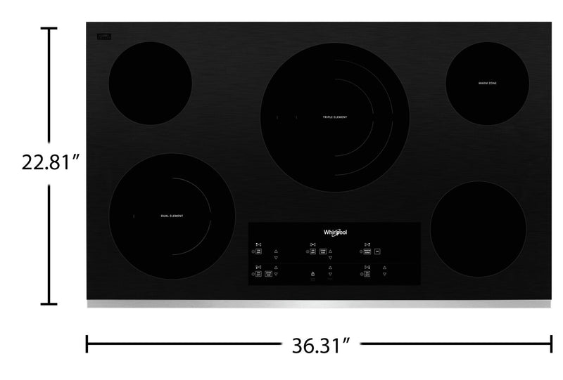 Whirlpool 36\" Electric Ceramic Glass Cooktop - WCE97US6KS