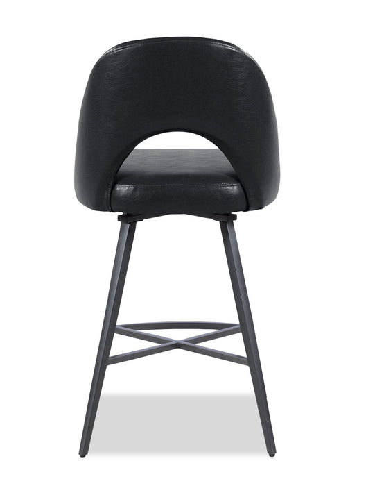 Elijah Swivel Counter-Height Stool - Black