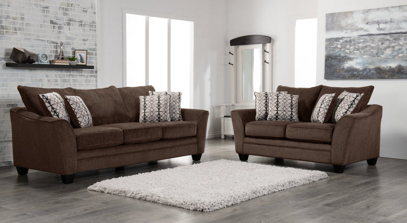 Febe Chenille Sofa - Brown