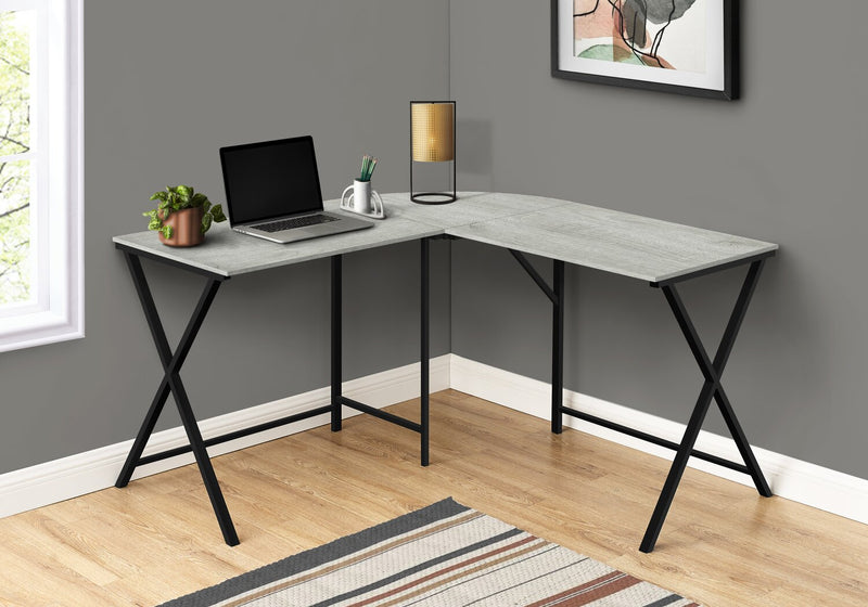 Lidia L-Shaped Corner Desk - Grey 