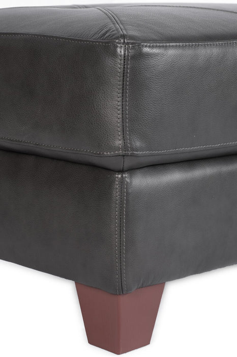 Vita 100% Genuine Leather Ottoman - Charcoal