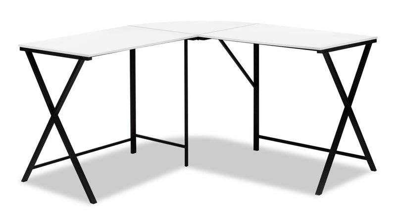 Lidia L-Shaped Corner Desk - White 