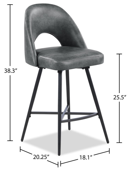 Bay Swivel Counter-Height Stool - Charcoal