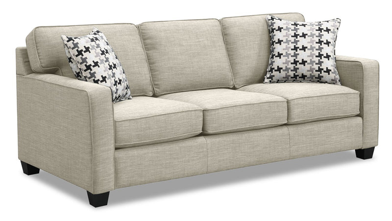 Sawyer Linen-Look Fabric Sofa - Light Grey