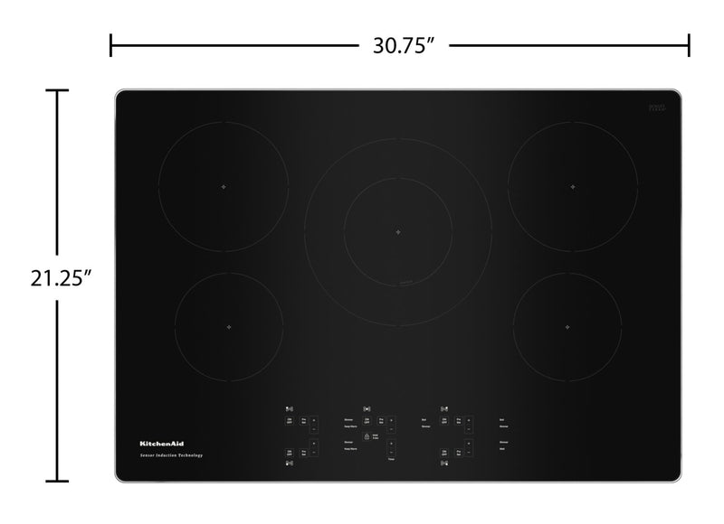KitchenAid 30\" Sensor Induction Cooktop - KCIG550JSS