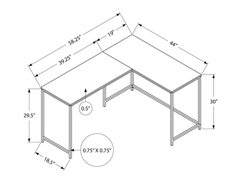 Karter L-Shaped Corner Desk - Brown 