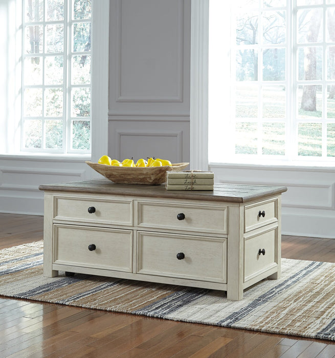 Colby Coffee Table with Lift Top and Casters - White