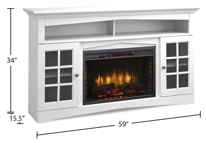 Huntley 59\" TV Stand with Log Firebox