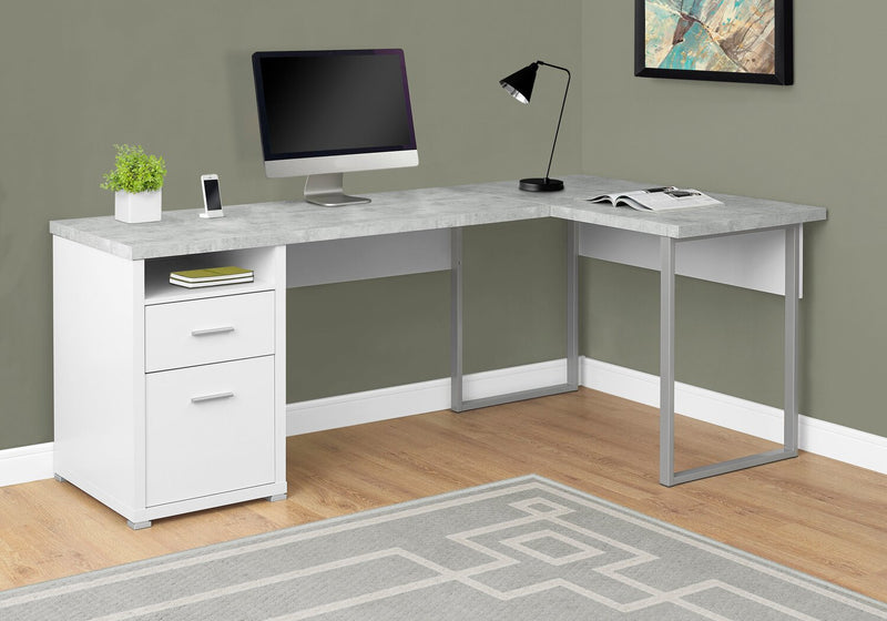 Pollie Reversible L-Shaped Desk - White 