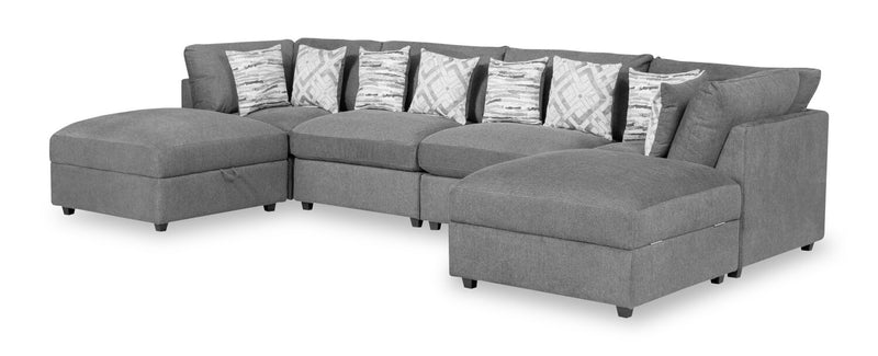 Evolve 6-Piece Sectional - Charcoal