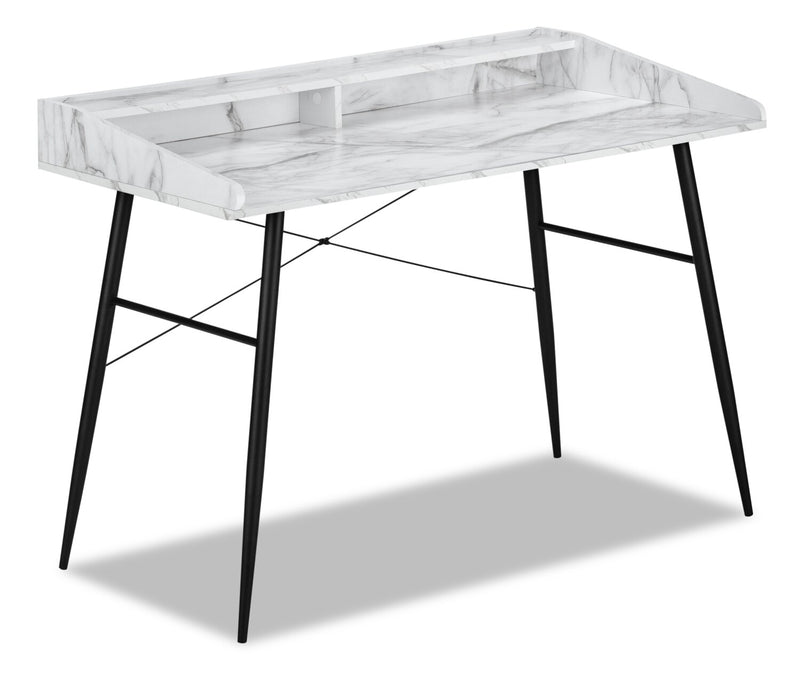 Jeremy Desk - White Marble-Look 