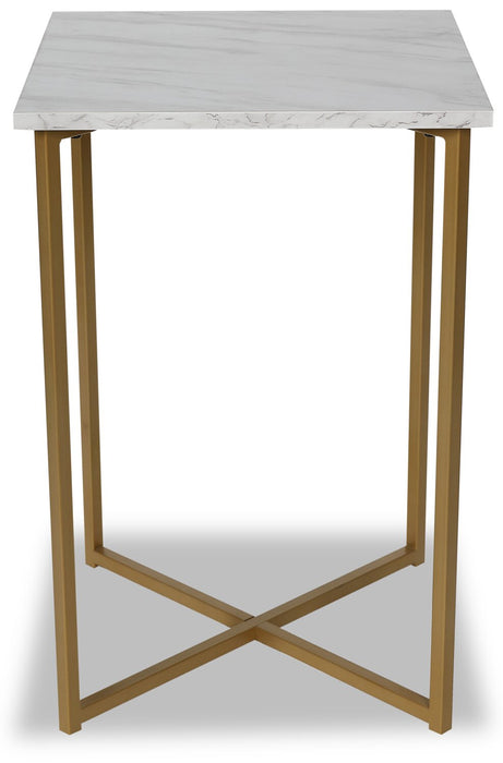 Mia Faux Marble Chairside Table  