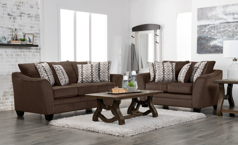 Febe Chenille Full-Size Condo Sofa Bed - Brown