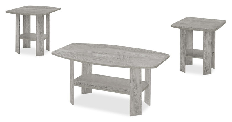 Everest 3-Piece Coffee and Two End Tables Package - Grey