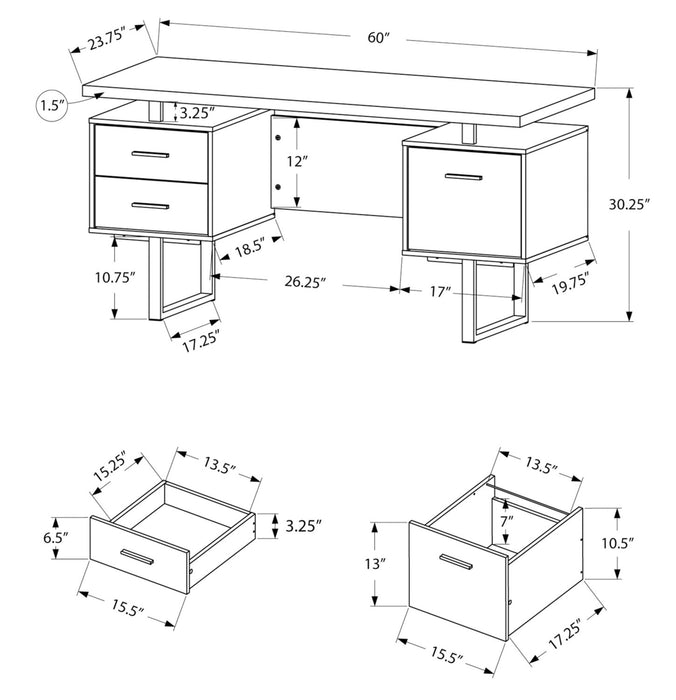 Teagan Reversible Desk - Light Walnut 