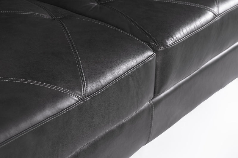 Vita 100% Genuine Leather Loveseat - Charcoal