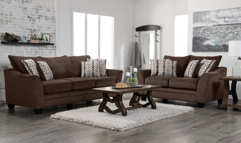 Febe Chenille Loveseat - Brown