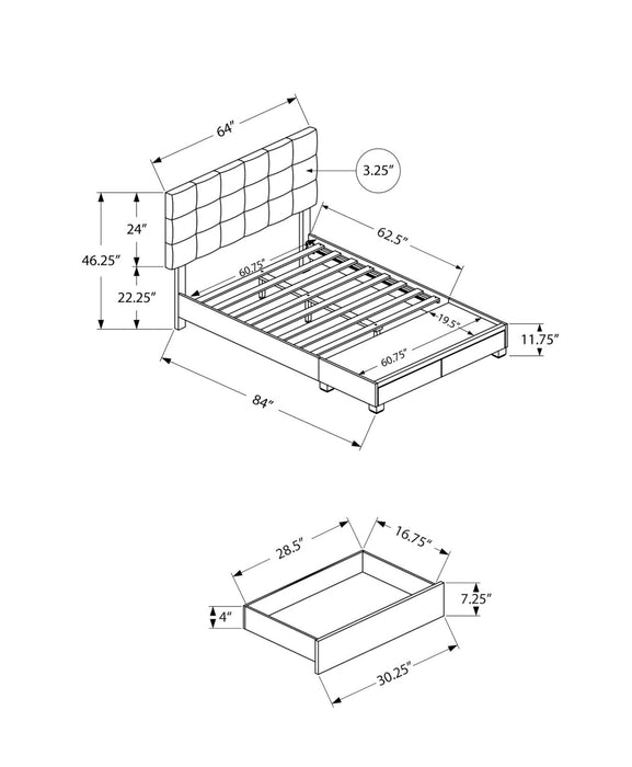 Minka Queen Storage Bed - Grey