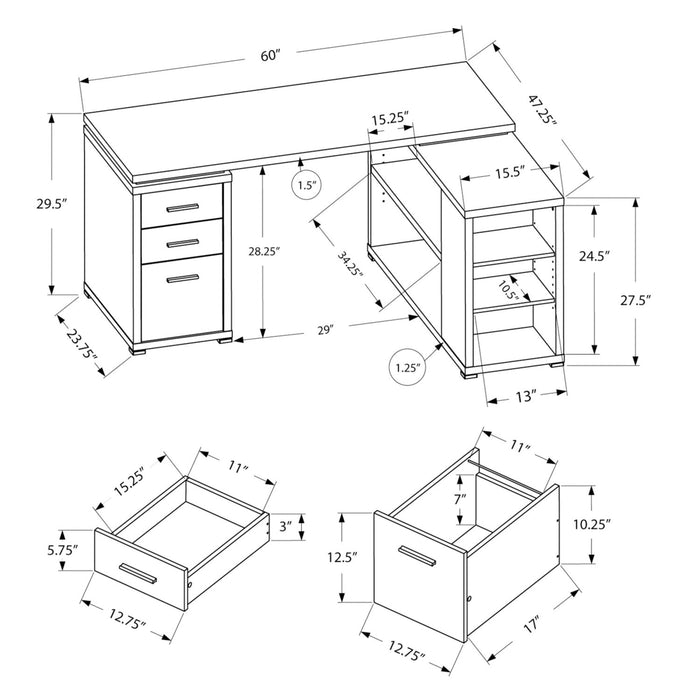 Rickey L-Shaped Corner Desk - Espresso 