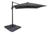 Solar Cantilevered Patio Umbrella with 4-Piece Base
