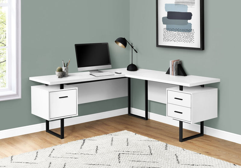 Marnie Reversible L-Shaped Corner Desk - White/Black