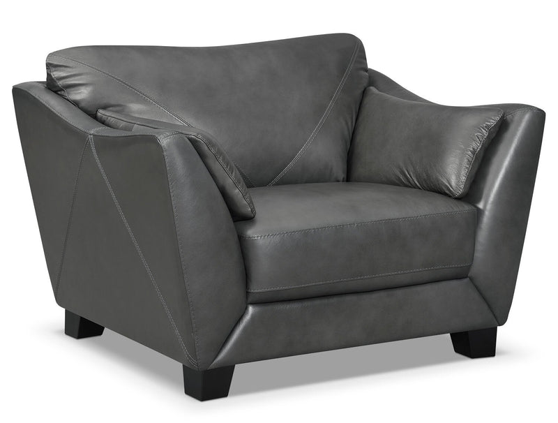 Lusso Genuine Leather Chair – Charcoal