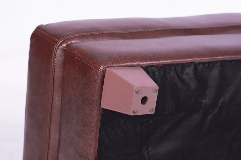 Vita 100% Genuine Leather Ottoman - Brown