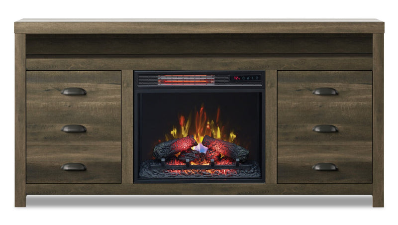 Haven 64\" TV Stand with Log Firebox