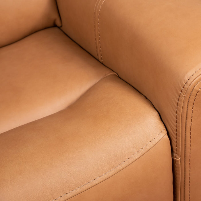 Prescott Genuine Leather Power Reclining Loveseat - Butternut