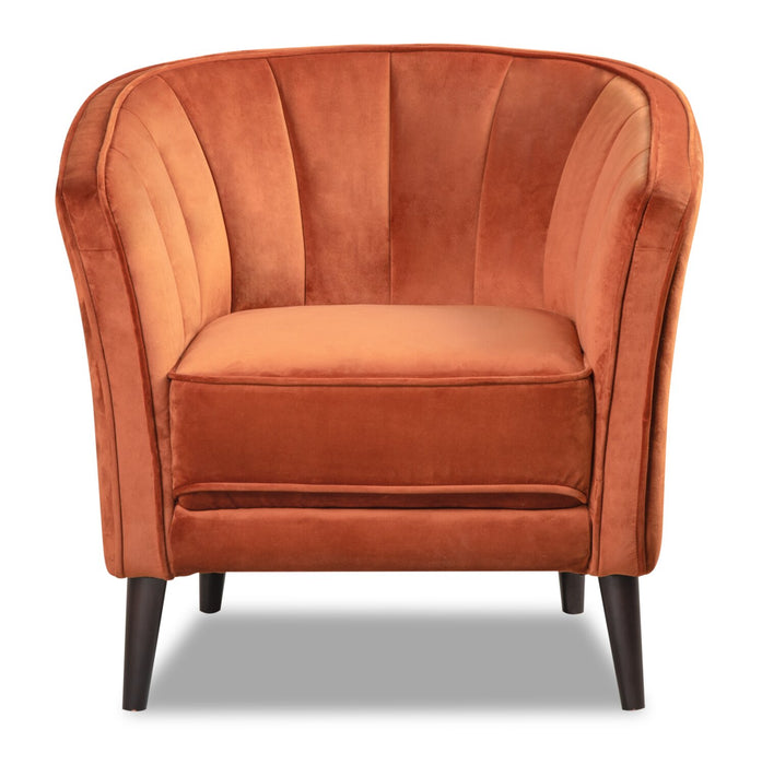 Brinley Velvet Accent Chair - Orange