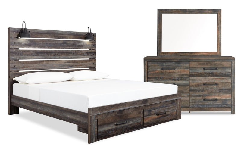 Abby 5-Piece King Storage Bedroom Package - Brown
