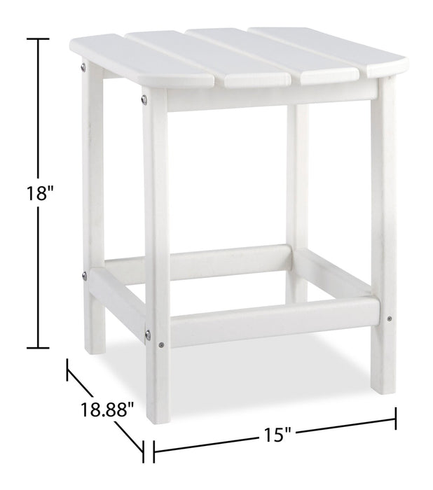 Bask End Table - White