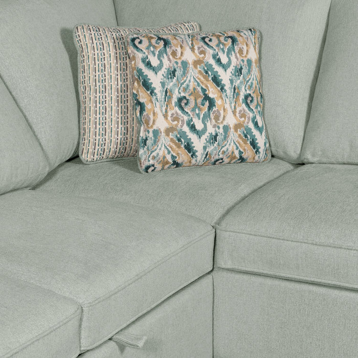 2-Piece Chenille Sectional with Left-Facing Sleeper Sofa - Seafoam