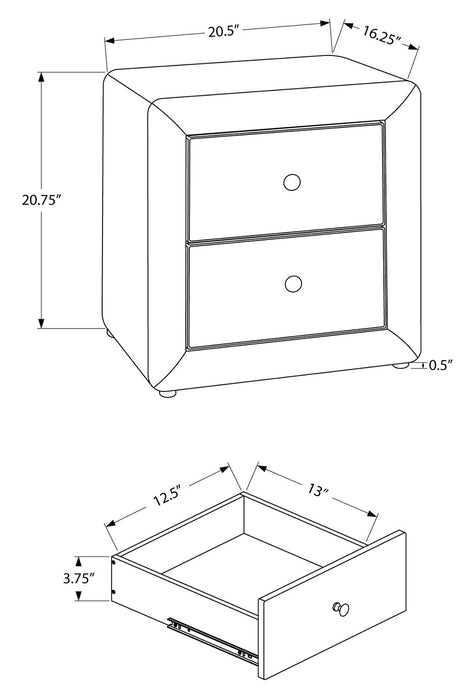 Zara Nightstand - Grey