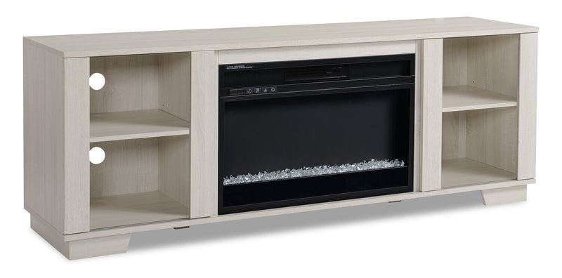 Antoni 62” TV Stand with Crystal Ember Firebox - White