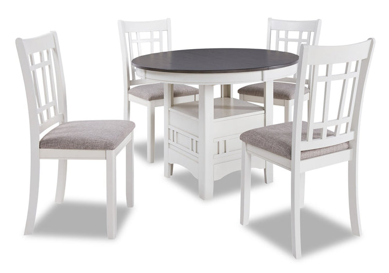 Dena 5-Piece Dining Package - White and Grey