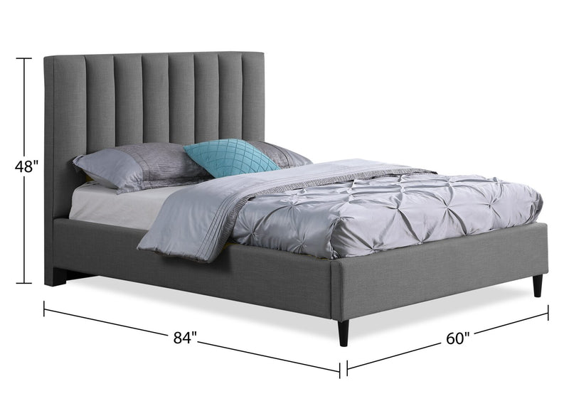 Rain Full Platform Bed - Grey