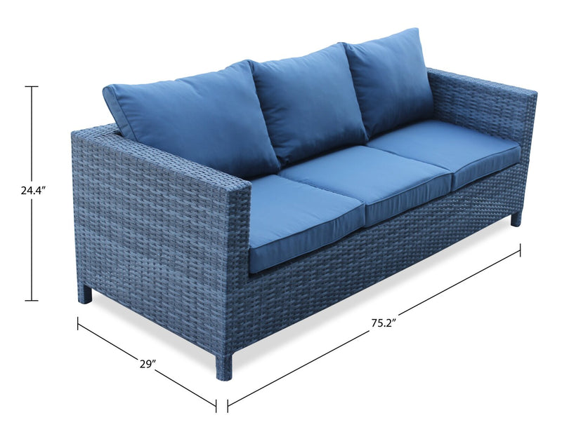 Athens 3-Piece Patio Conversation Set - Blue