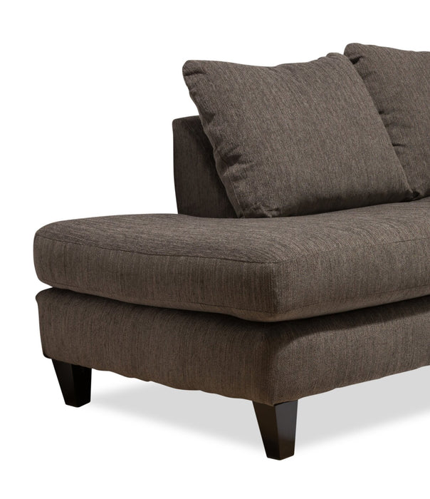 Nofia 2-Piece Chenille Left-Facing Sectional - Charcoal